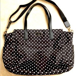 Kate Spade black & white polka dot diaper bag/tote